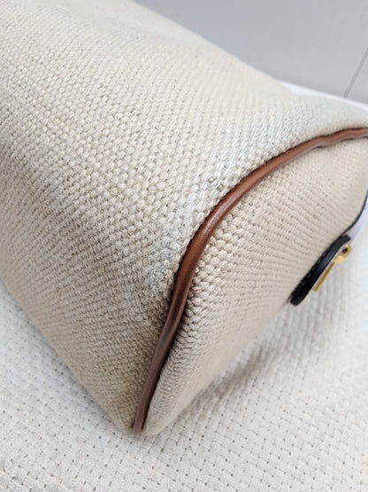 Celine Naturel Canvas Small Boston Bag