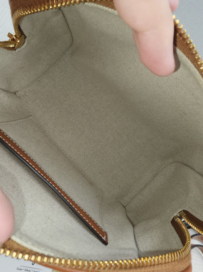Celine Naturel Canvas Small Boston Bag