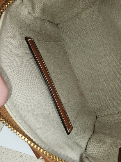 Celine Naturel Canvas Small Boston Bag