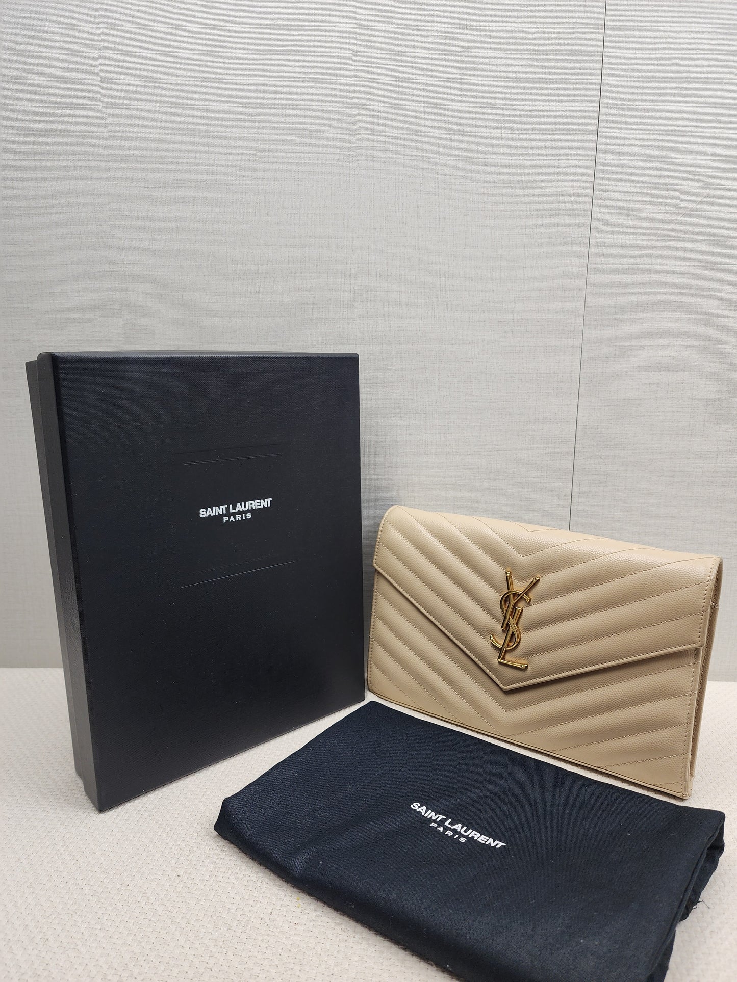 YSL Beige Envelope WOC (GHW)