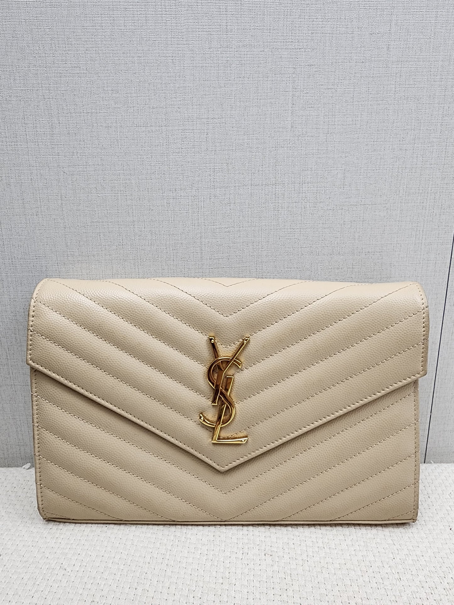 YSL Beige Envelope WOC (GHW)