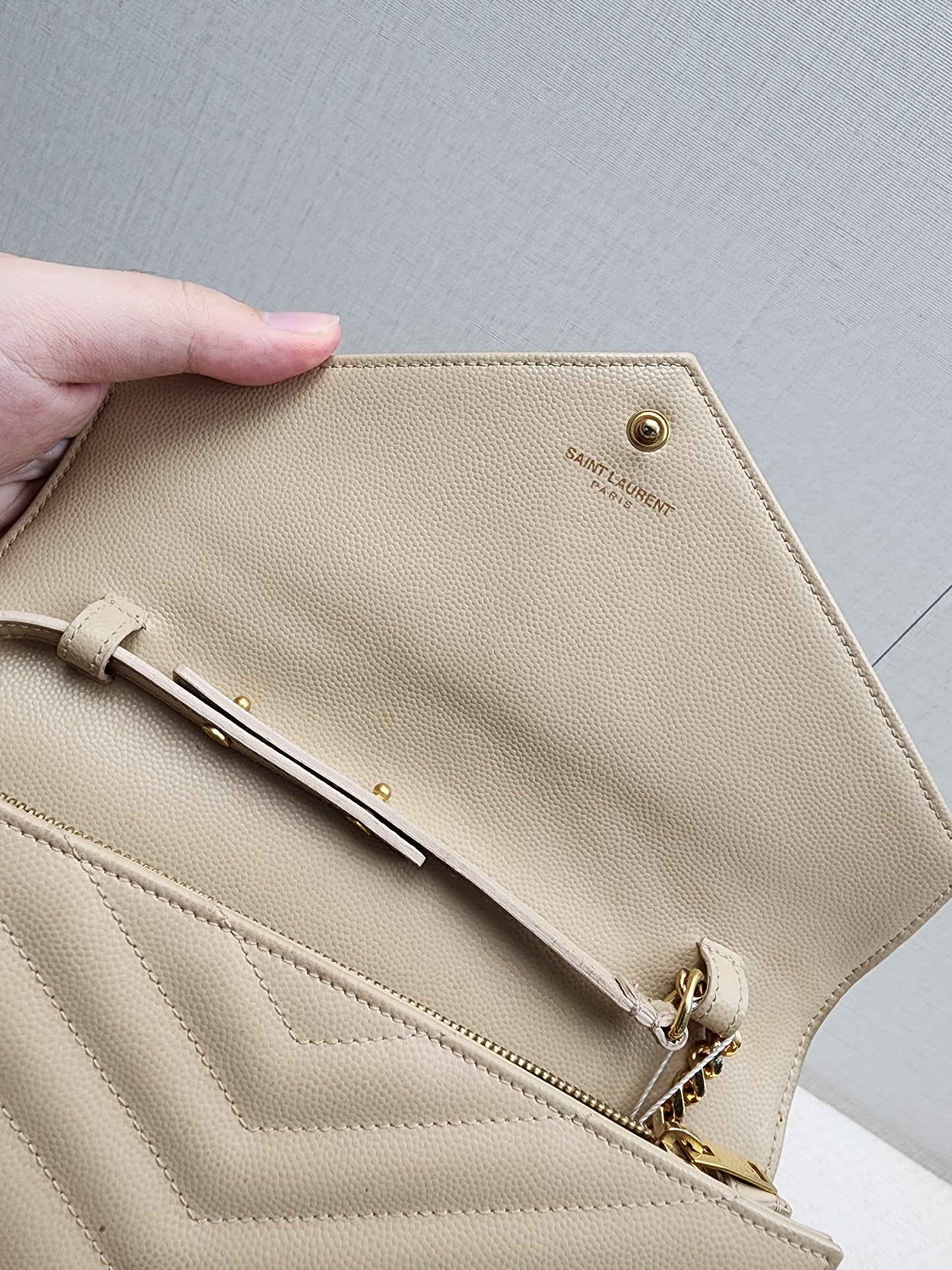 YSL Beige Envelope WOC (GHW)