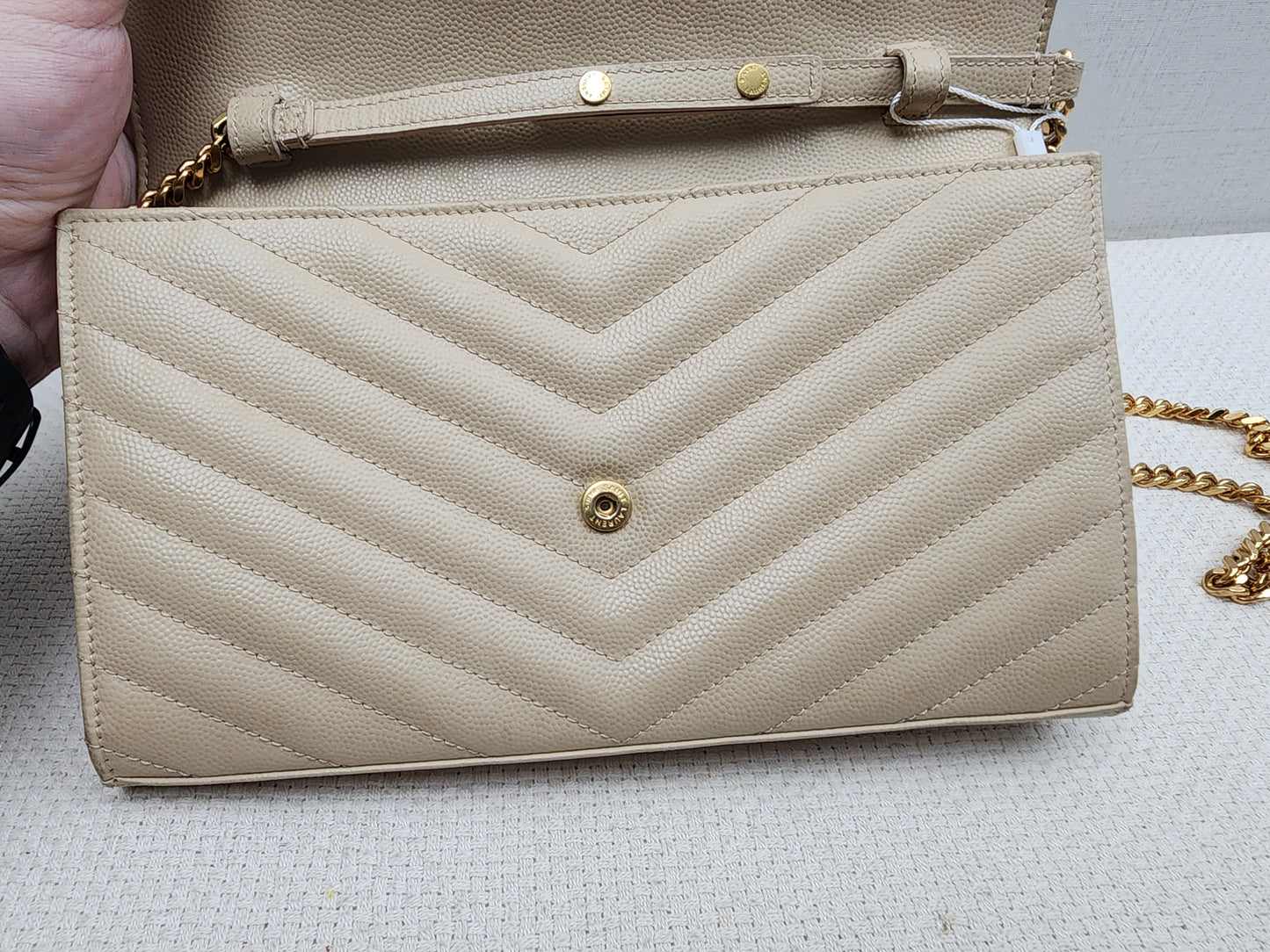 YSL Beige Envelope WOC (GHW)