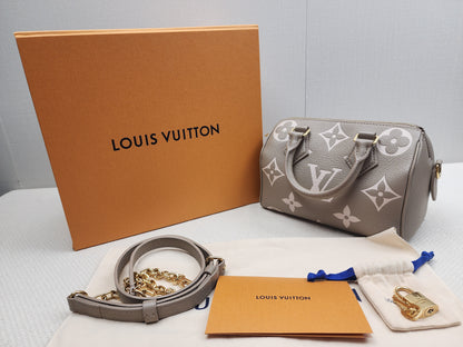 LV Tourterelle Creme Empreinte Speedy 20