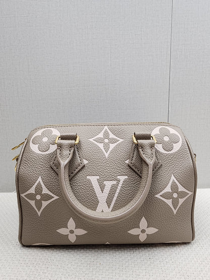 LV Tourterelle Creme Empreinte Speedy 20