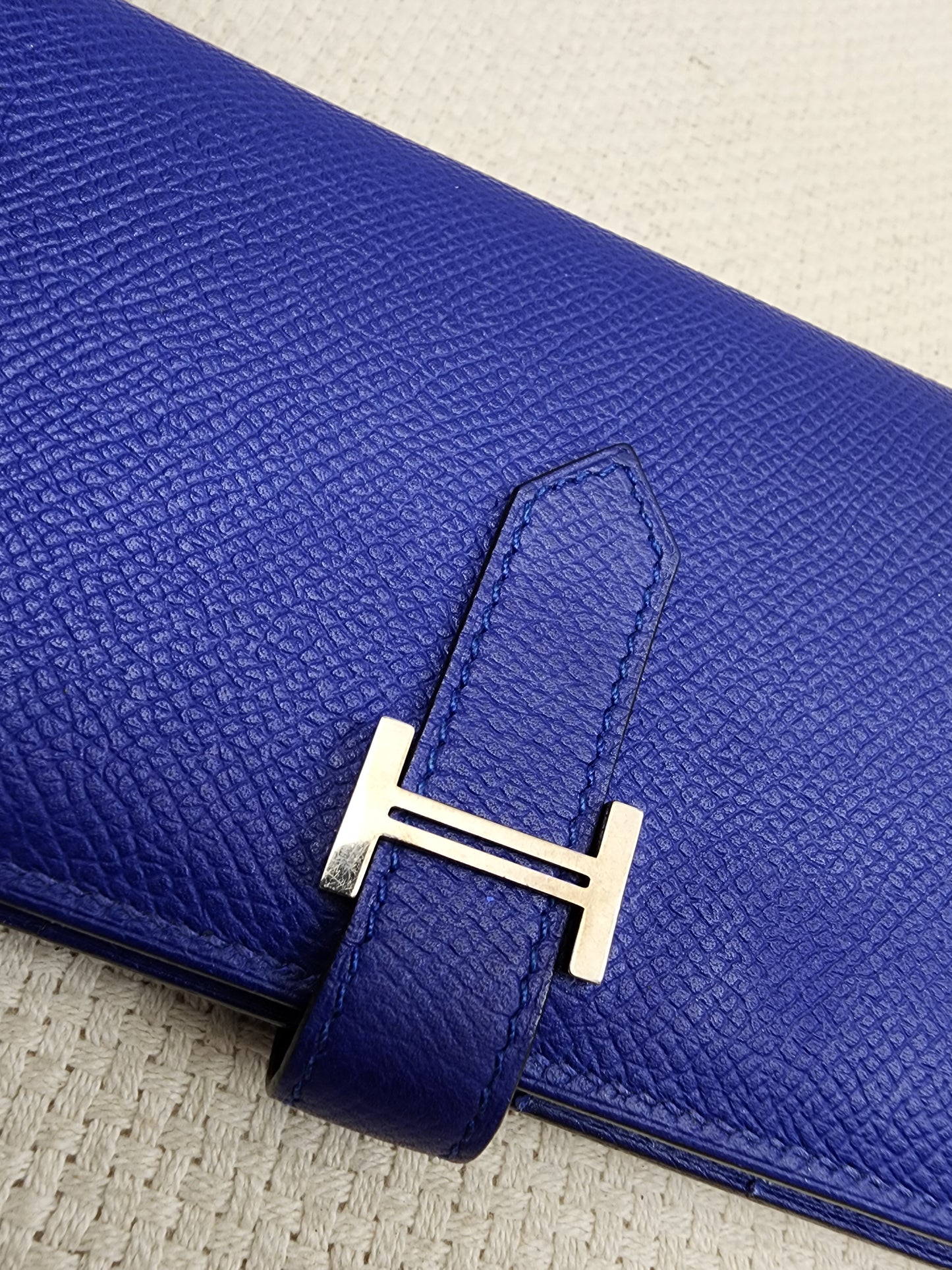 Hermes Blue Epsom Bearn Wallet (PHW)