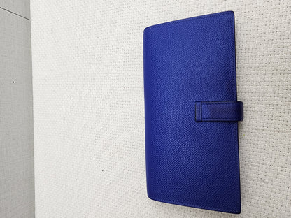 Hermes Blue Epsom Bearn Wallet (PHW)
