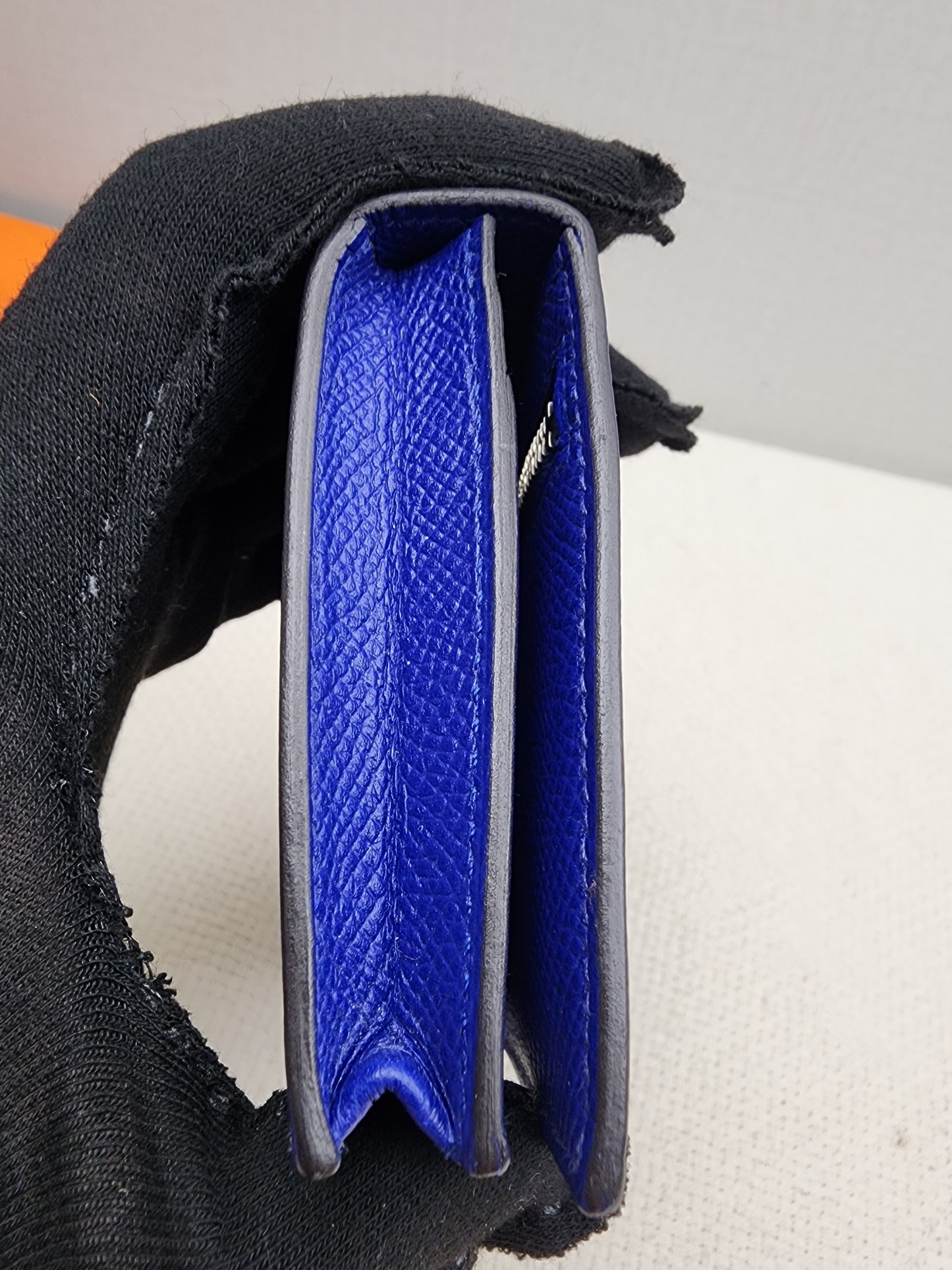 Hermes Blue Epsom Bearn Wallet (PHW)