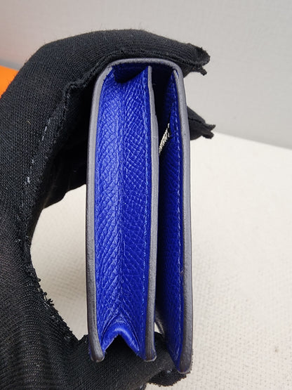 Hermes Blue Epsom Bearn Wallet (PHW)