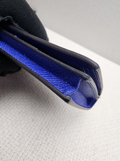 Hermes Blue Epsom Bearn Wallet (PHW)