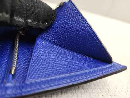 Hermes Blue Epsom Bearn Wallet (PHW)
