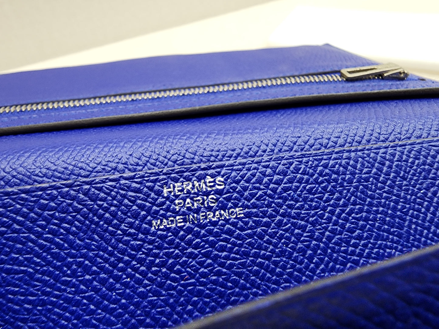 Hermes Blue Epsom Bearn Wallet (PHW)