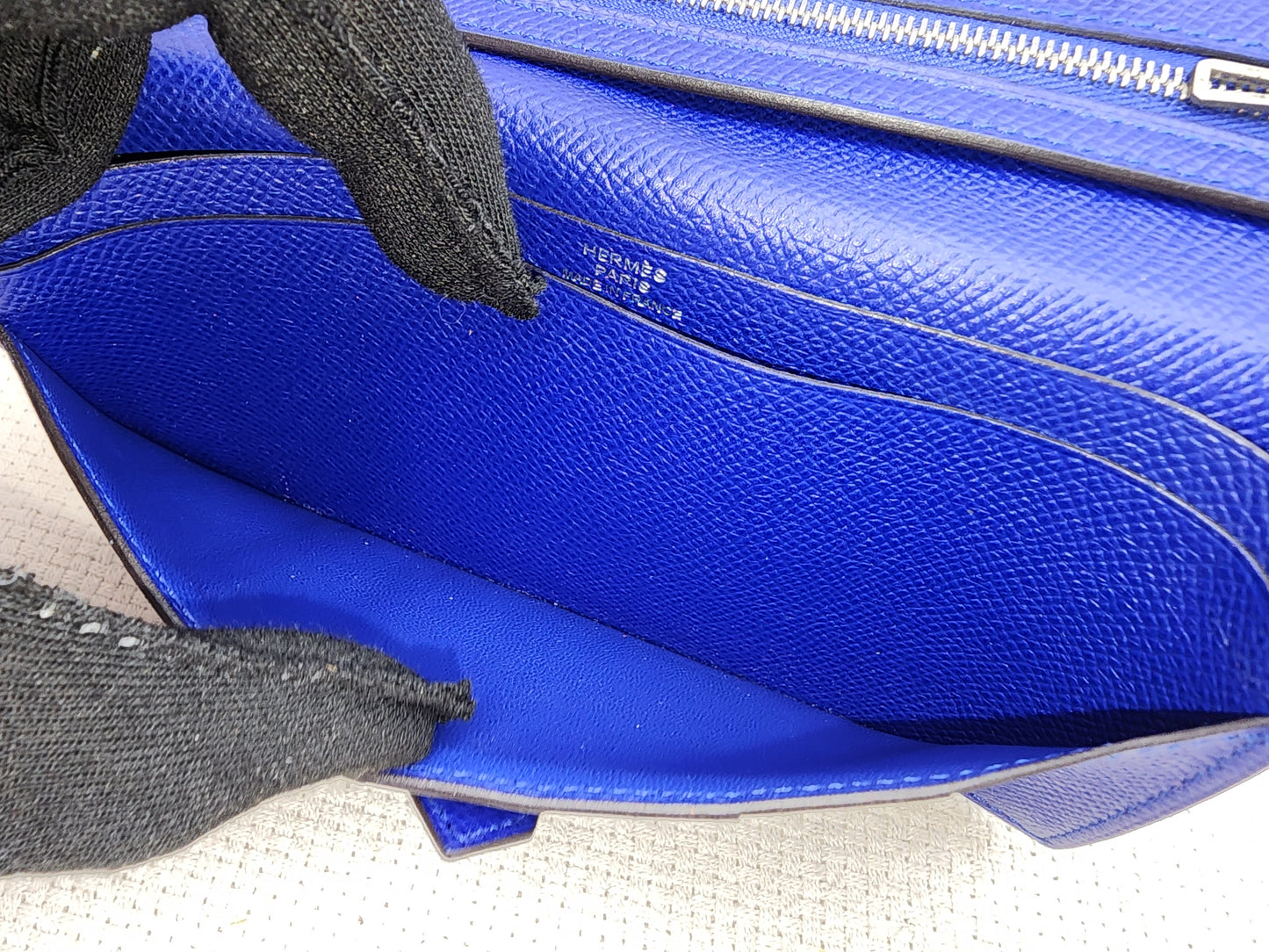 Hermes Blue Epsom Bearn Wallet (PHW)