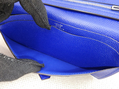 Hermes Blue Epsom Bearn Wallet (PHW)