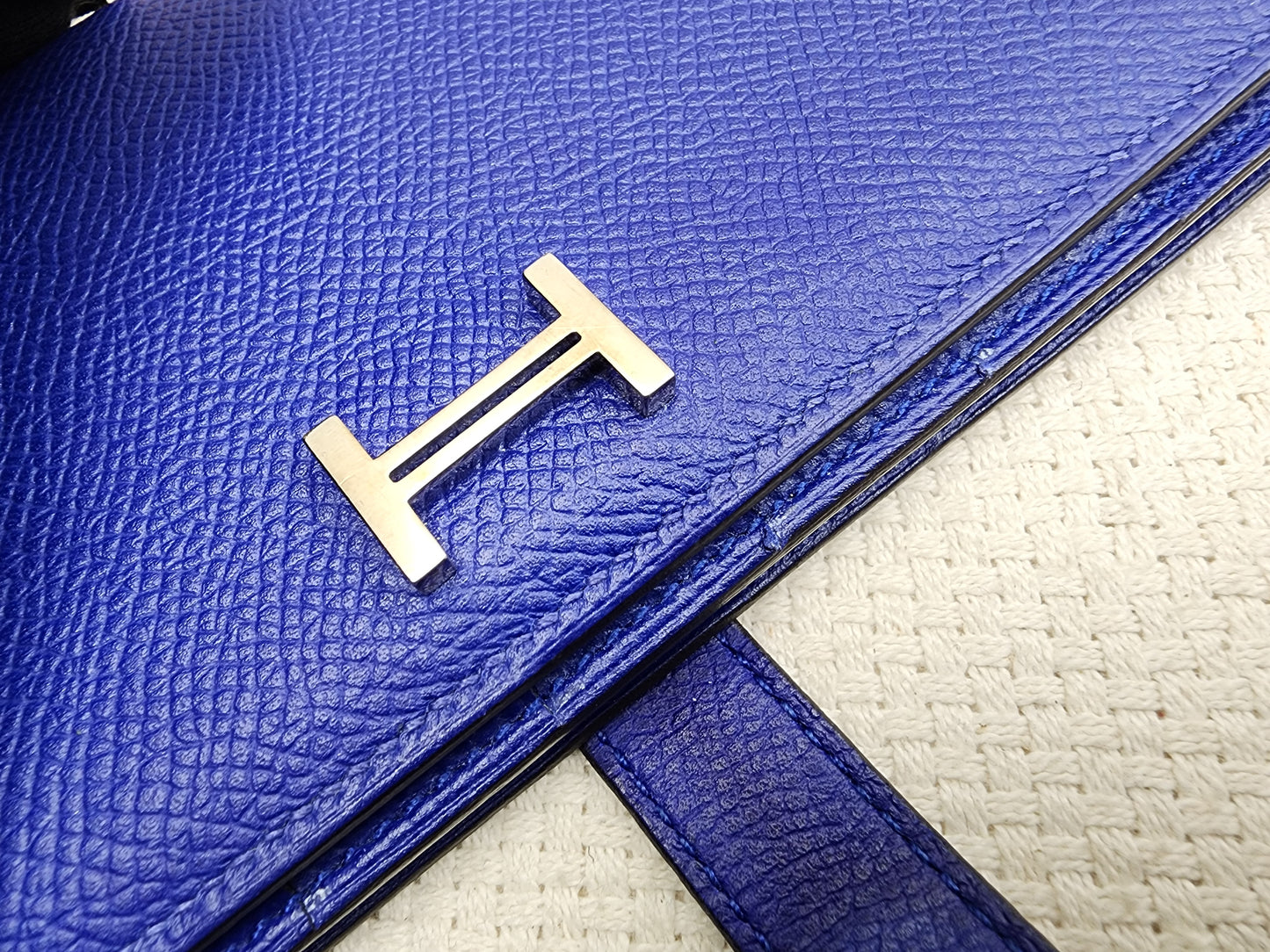Hermes Blue Epsom Bearn Wallet (PHW)