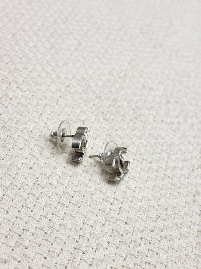 Chanel Silver Crystal CC Earrings