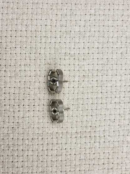 Chanel Silver Crystal CC Earrings