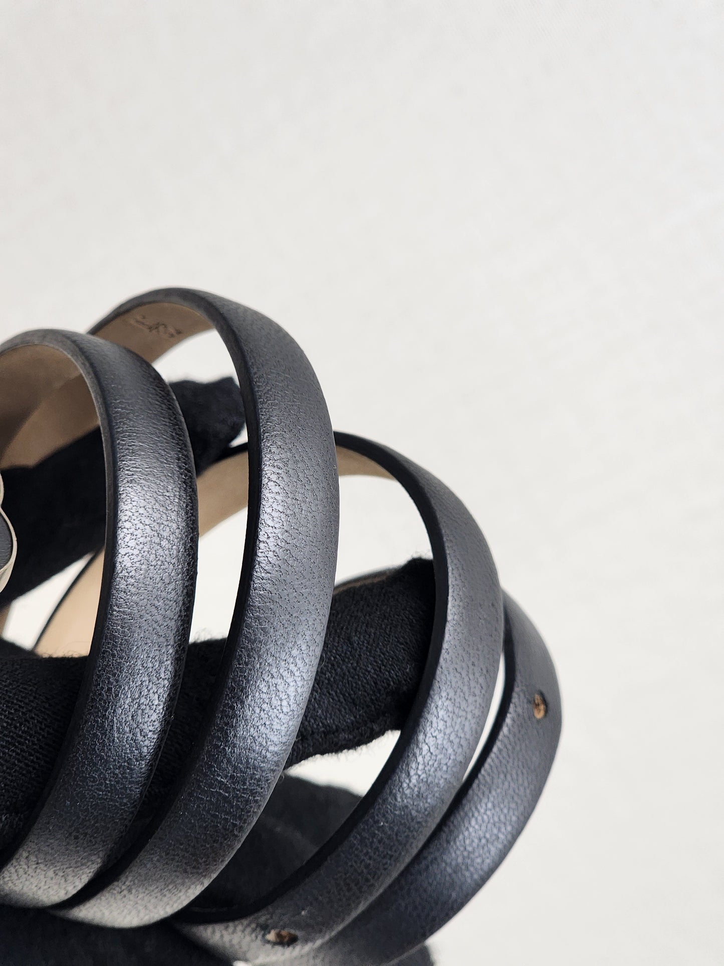 Chanel Black Leather Skinny CC Belt
