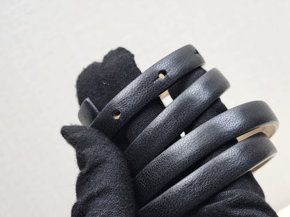 Chanel Black Leather Skinny CC Belt