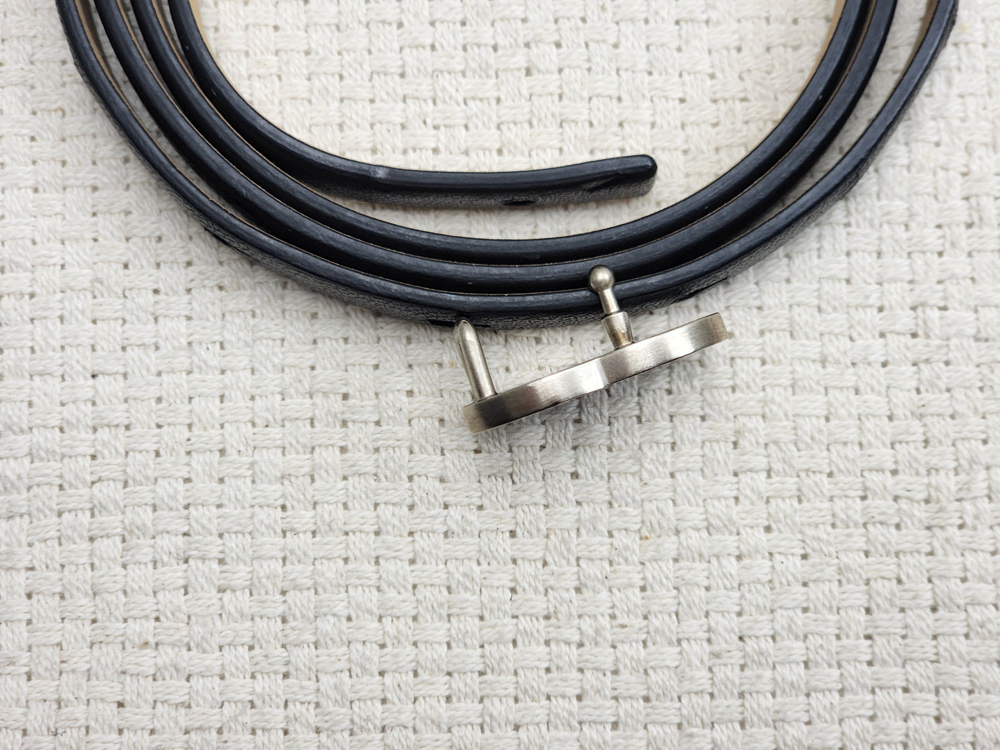 Chanel Black Leather Skinny CC Belt