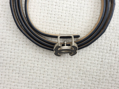 Chanel Black Leather Skinny CC Belt