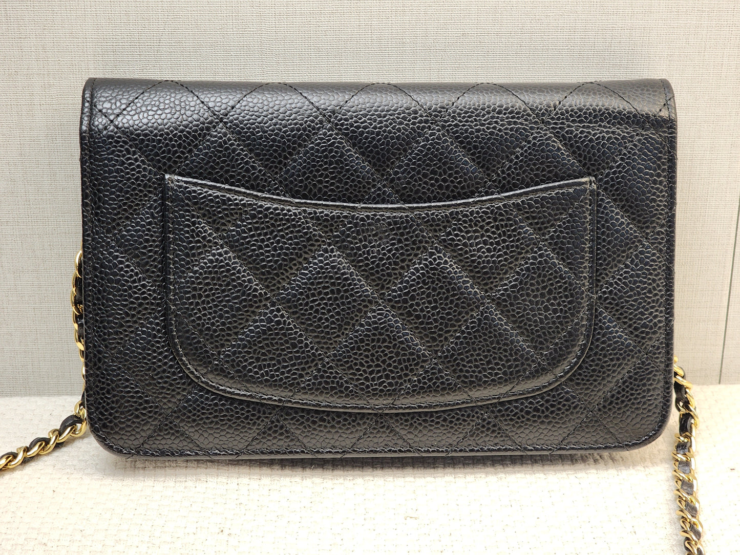 Chanel Black Caviar Classic WOC (GHW)