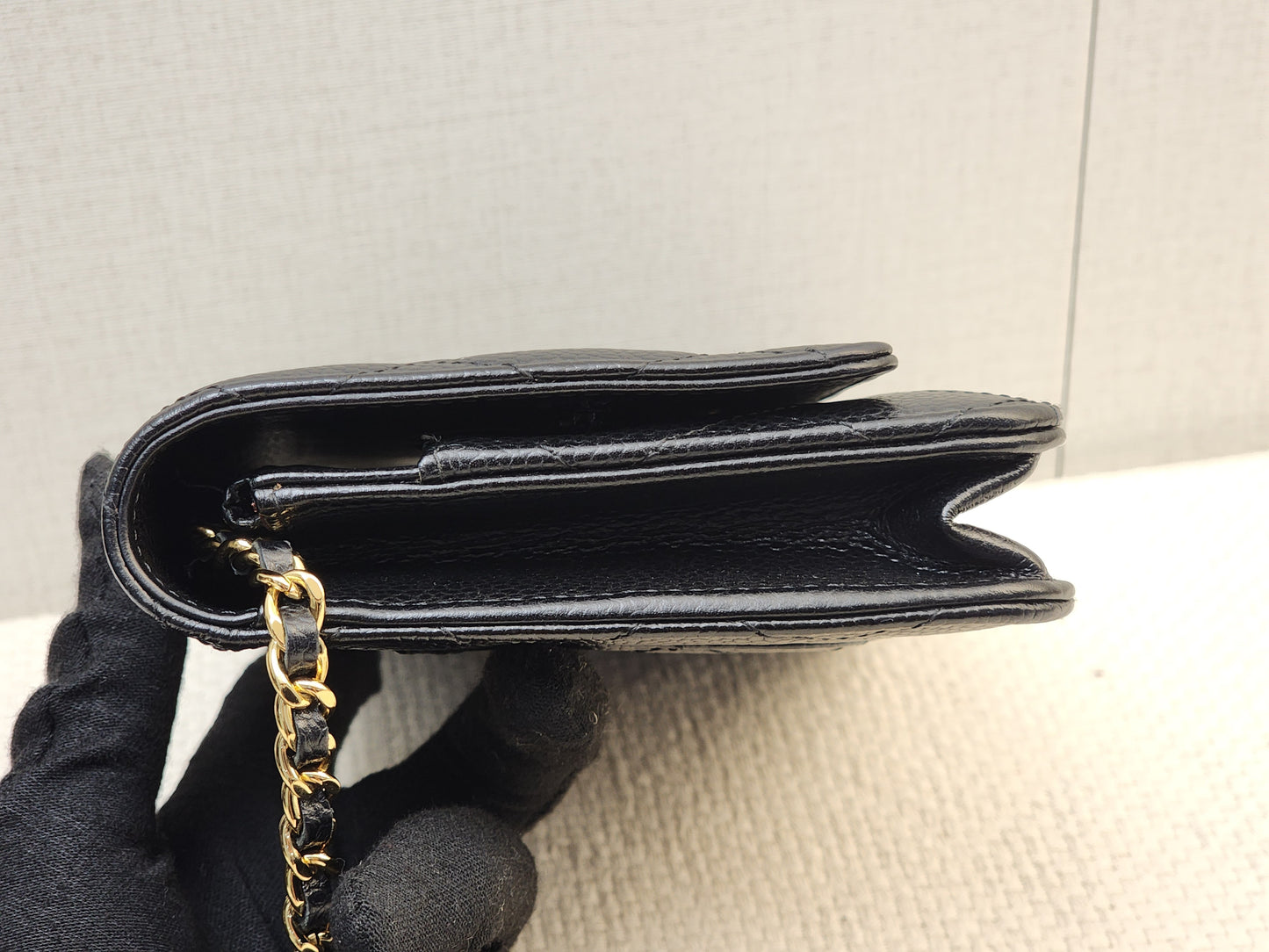 Chanel Black Caviar Classic WOC (GHW)