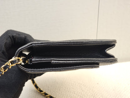 Chanel Black Caviar Classic WOC (GHW)