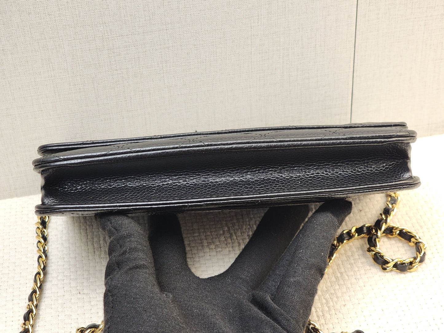Chanel Black Caviar Classic WOC (GHW)
