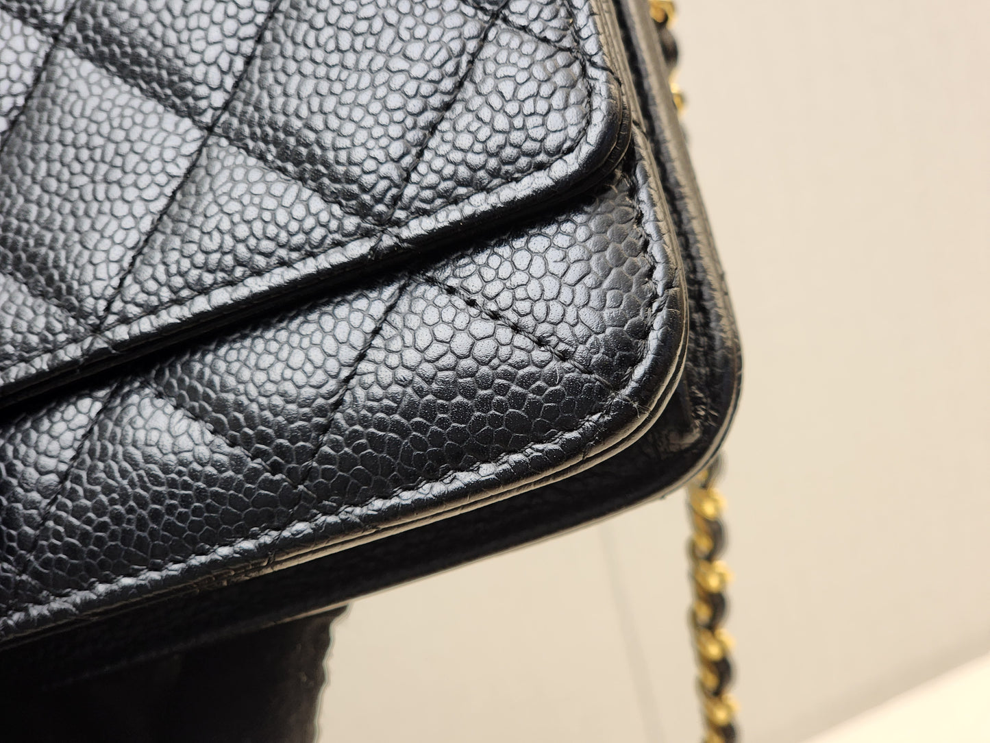 Chanel Black Caviar Classic WOC (GHW)