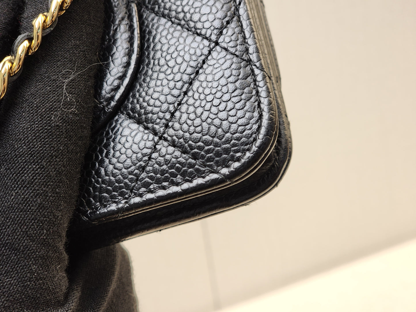 Chanel Black Caviar Classic WOC (GHW)