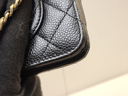 Chanel Black Caviar Classic WOC (GHW)
