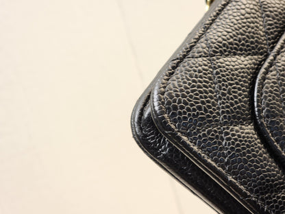 Chanel Black Caviar Classic WOC (GHW)