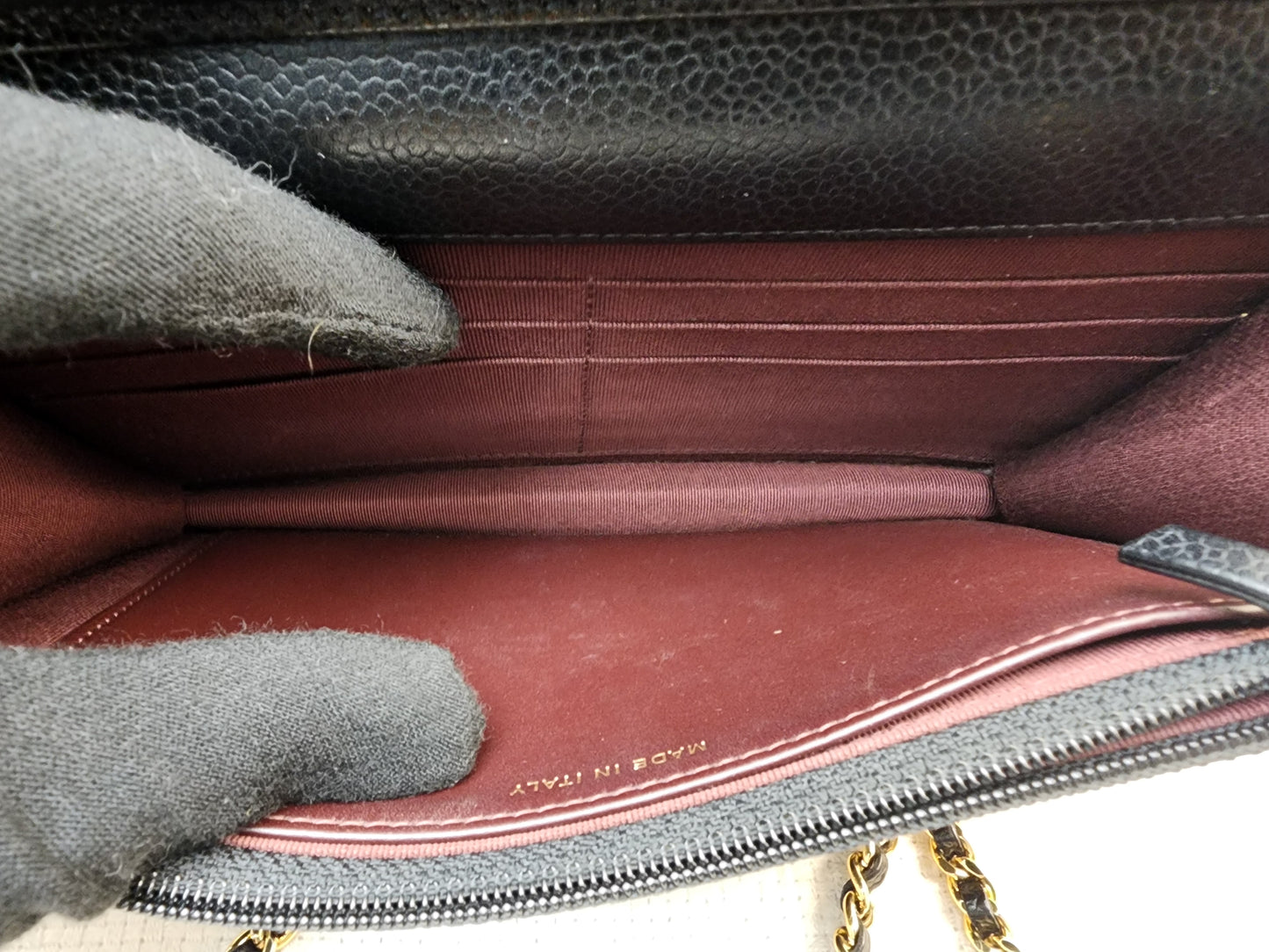 Chanel Black Caviar Classic WOC (GHW)