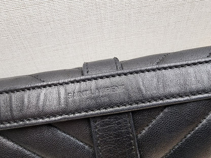 YSL Black Lambskin Medium Envelope Bag (GHW)