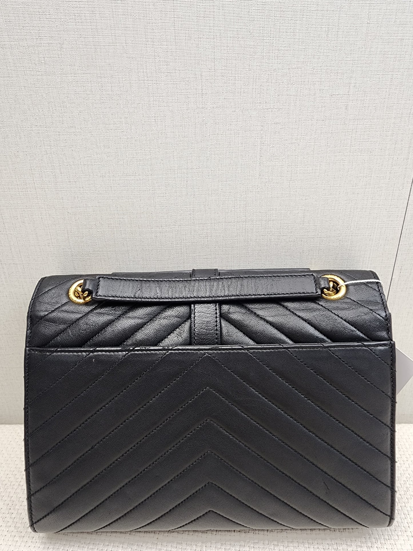YSL Black Lambskin Medium Envelope Bag (GHW)
