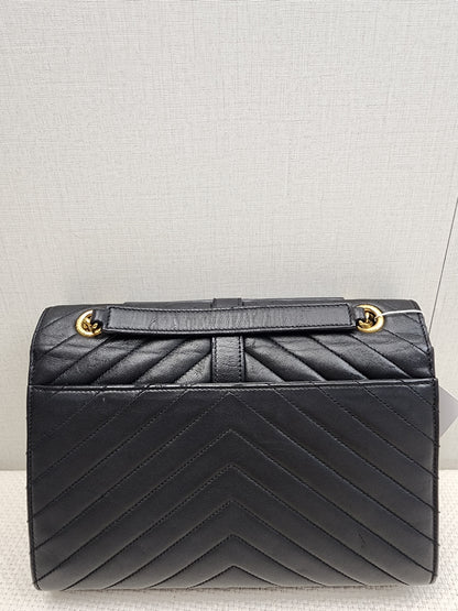 YSL Black Lambskin Medium Envelope Bag (GHW)