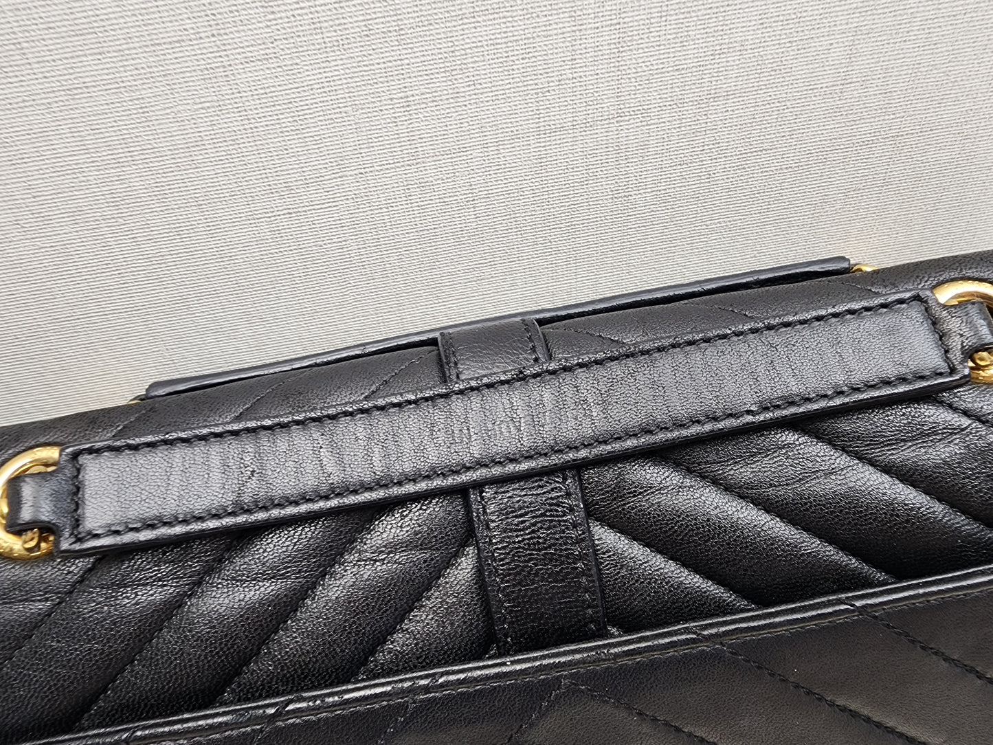 YSL Black Lambskin Medium Envelope Bag (GHW)