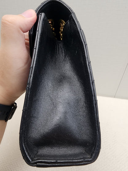 YSL Black Lambskin Medium Envelope Bag (GHW)