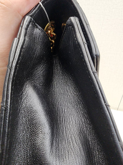 YSL Black Lambskin Medium Envelope Bag (GHW)