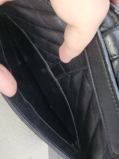 YSL Black Lambskin Medium Envelope Bag (GHW)