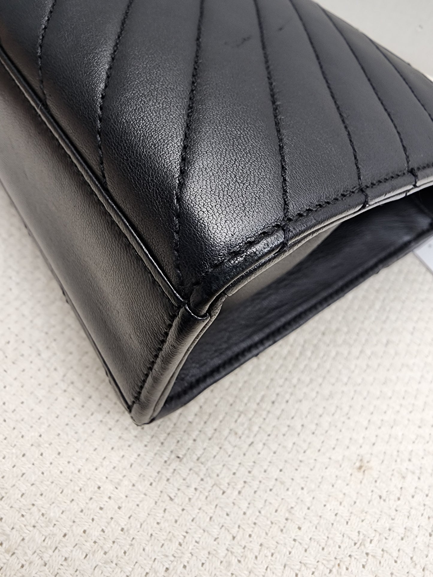 YSL Black Lambskin Medium Envelope Bag (GHW)