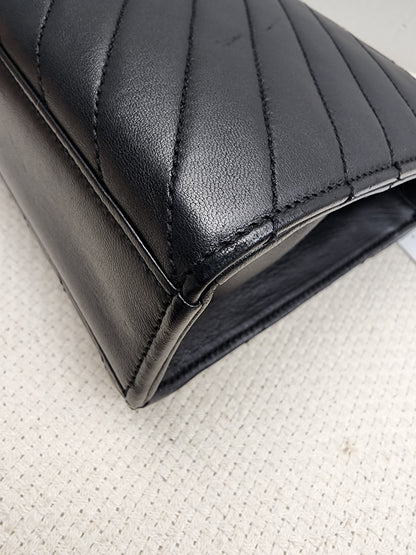 YSL Black Lambskin Medium Envelope Bag (GHW)