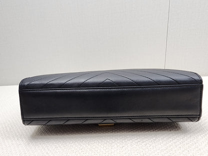 YSL Black Lambskin Medium Envelope Bag (GHW)