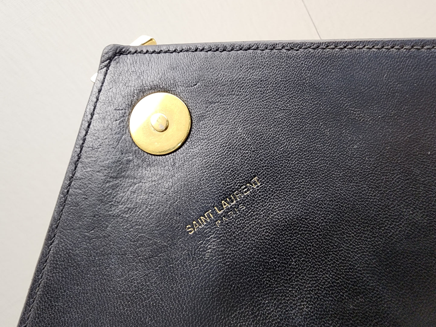 YSL Black Lambskin Medium Envelope Bag (GHW)