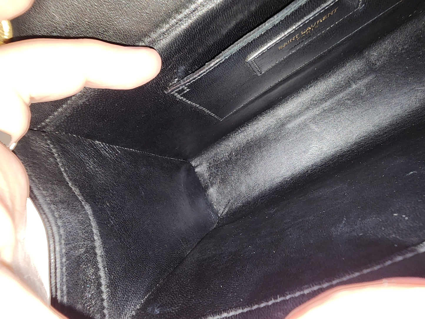 YSL Black Lambskin Medium Envelope Bag (GHW)