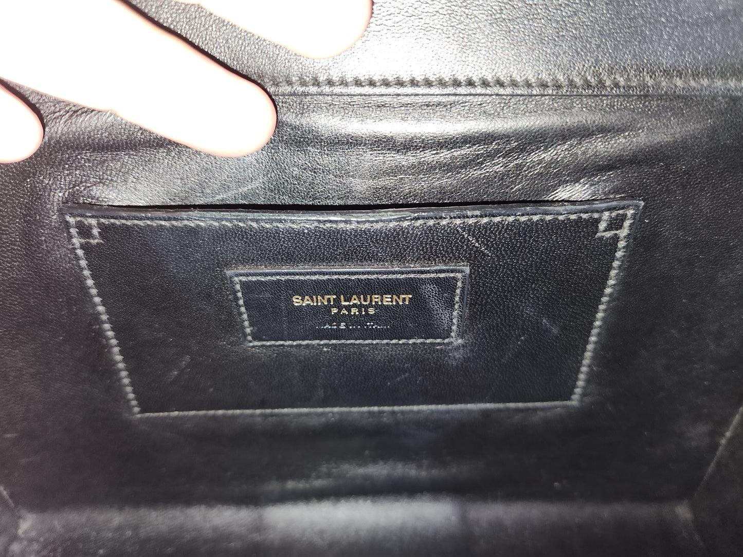 YSL Black Lambskin Medium Envelope Bag (GHW)