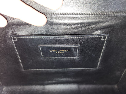 YSL Black Lambskin Medium Envelope Bag (GHW)
