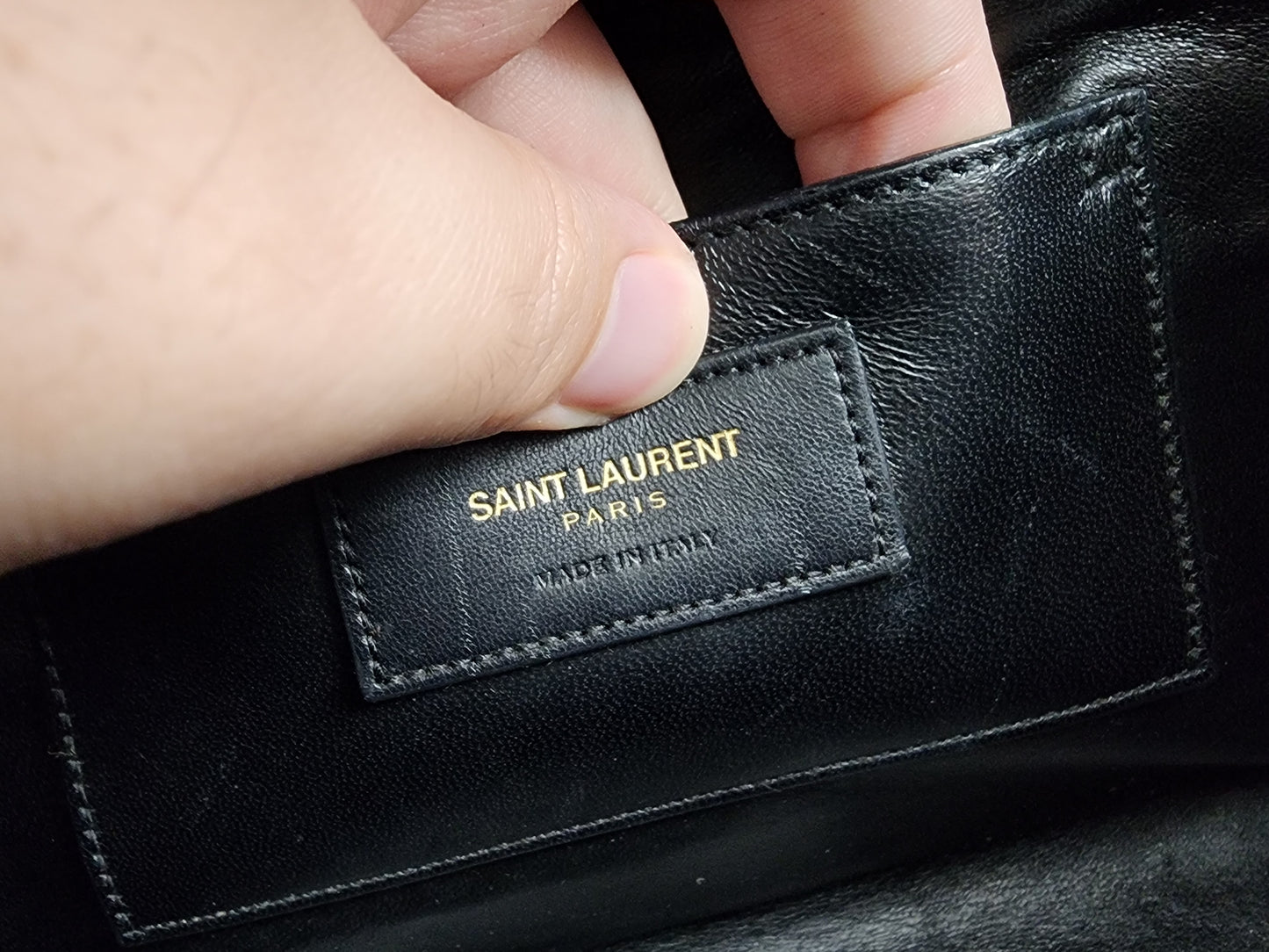 YSL Black Lambskin Medium Envelope Bag (GHW)