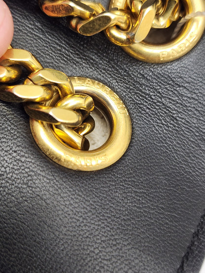 YSL Black Lambskin Medium Envelope Bag (GHW)